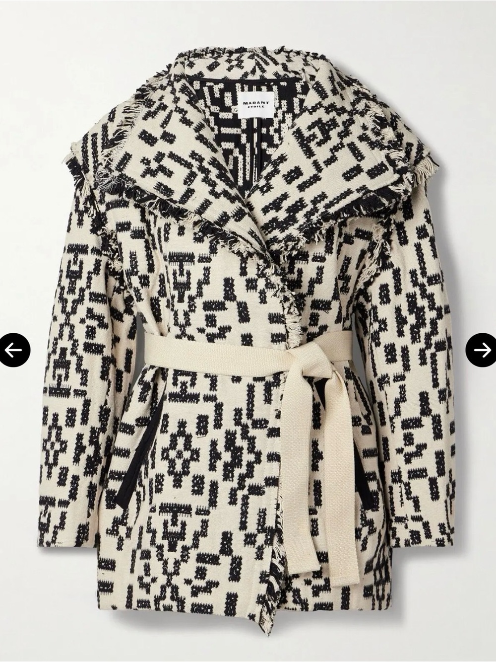 MARANT ETOILE Faith Convertible Jacquard Jacket (no belt)
